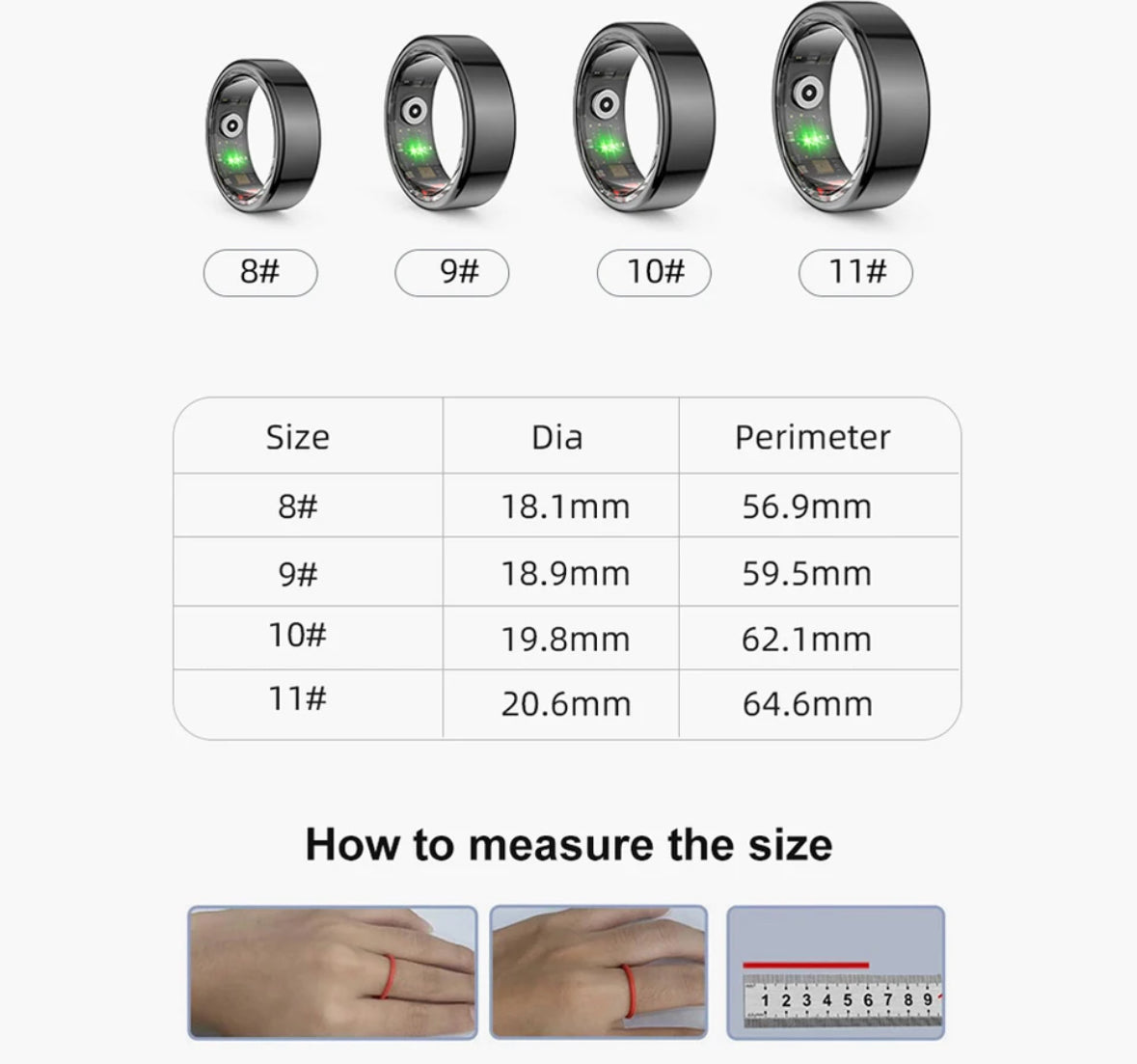 Premium Fitness Smart Ring - Gesundheitsüberwachung 24/7
