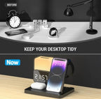 6-in-1 Ladestation mit Wireless Charging und Wecker