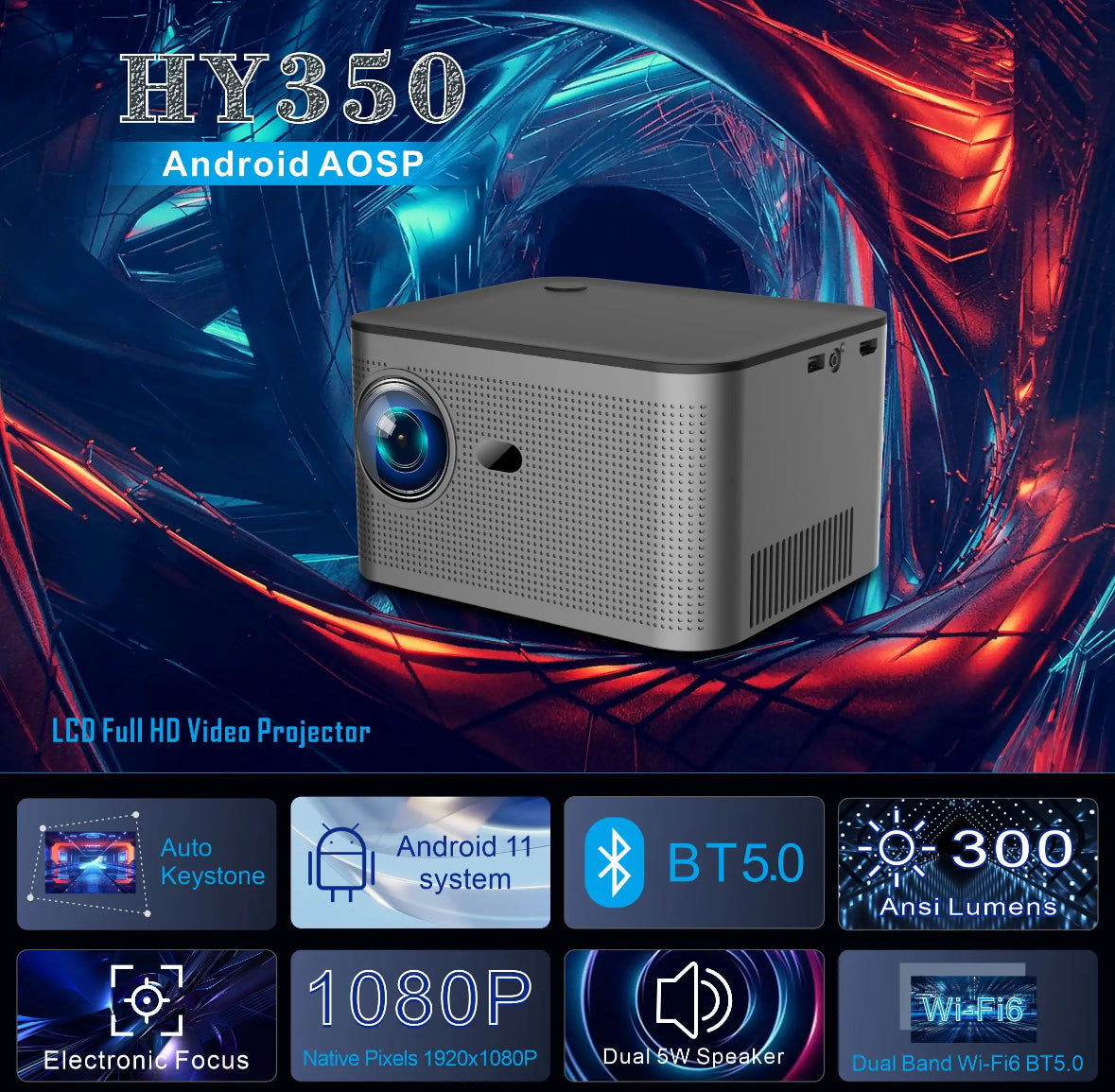 HY320 Smart UHD Beamer 4K - Android 11.0