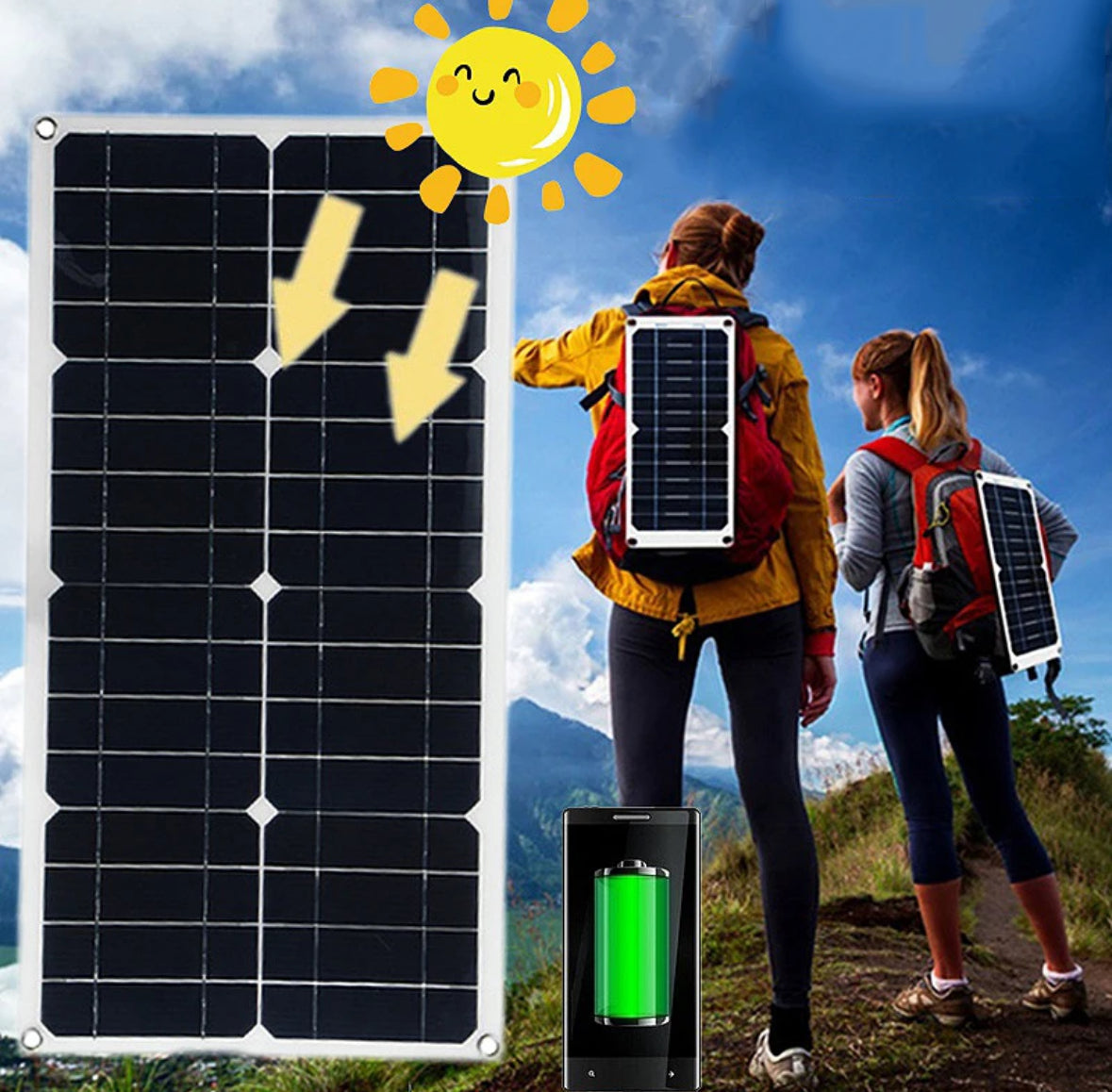 Solarpanel für Elektro Geräte - Camping & Wandern