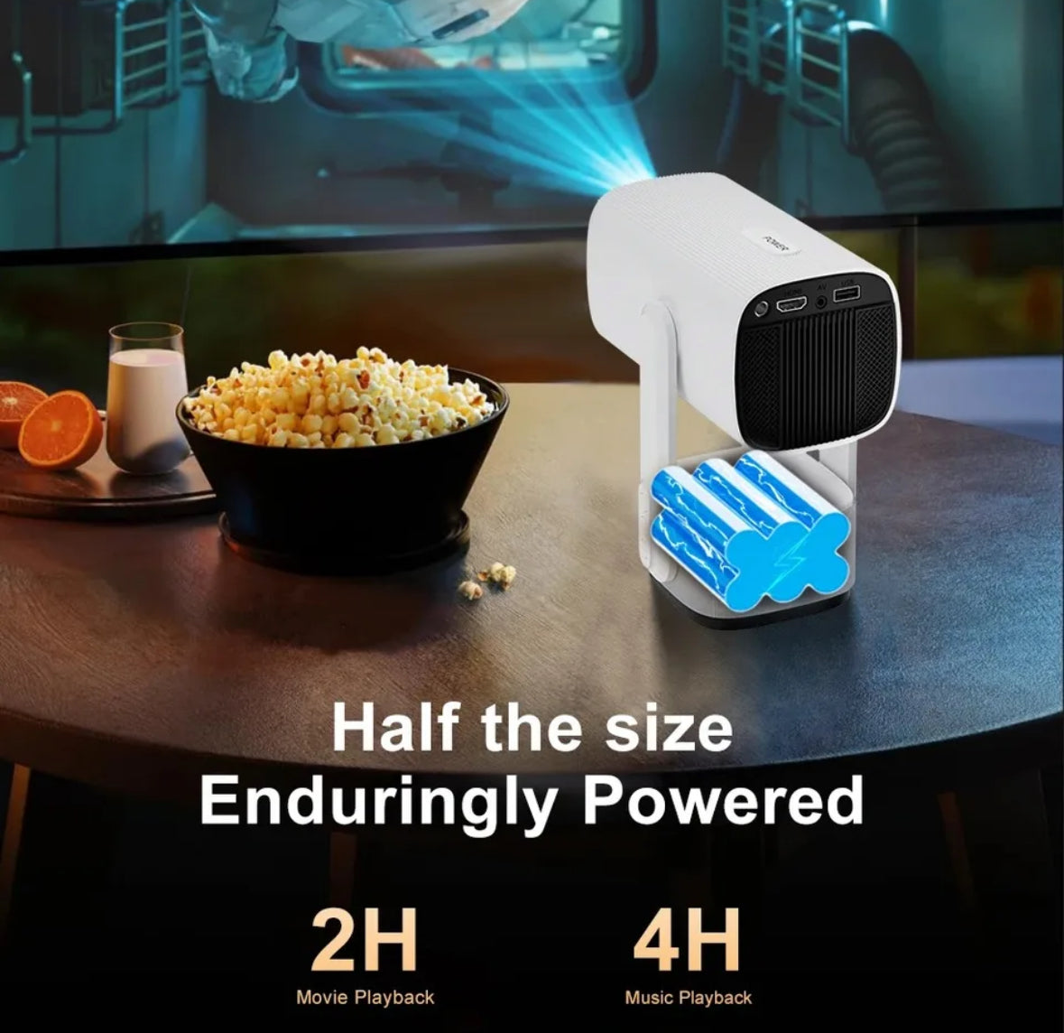 Akku Betriebener Smart Beamer UHD Projektor - Portables Heimkino
