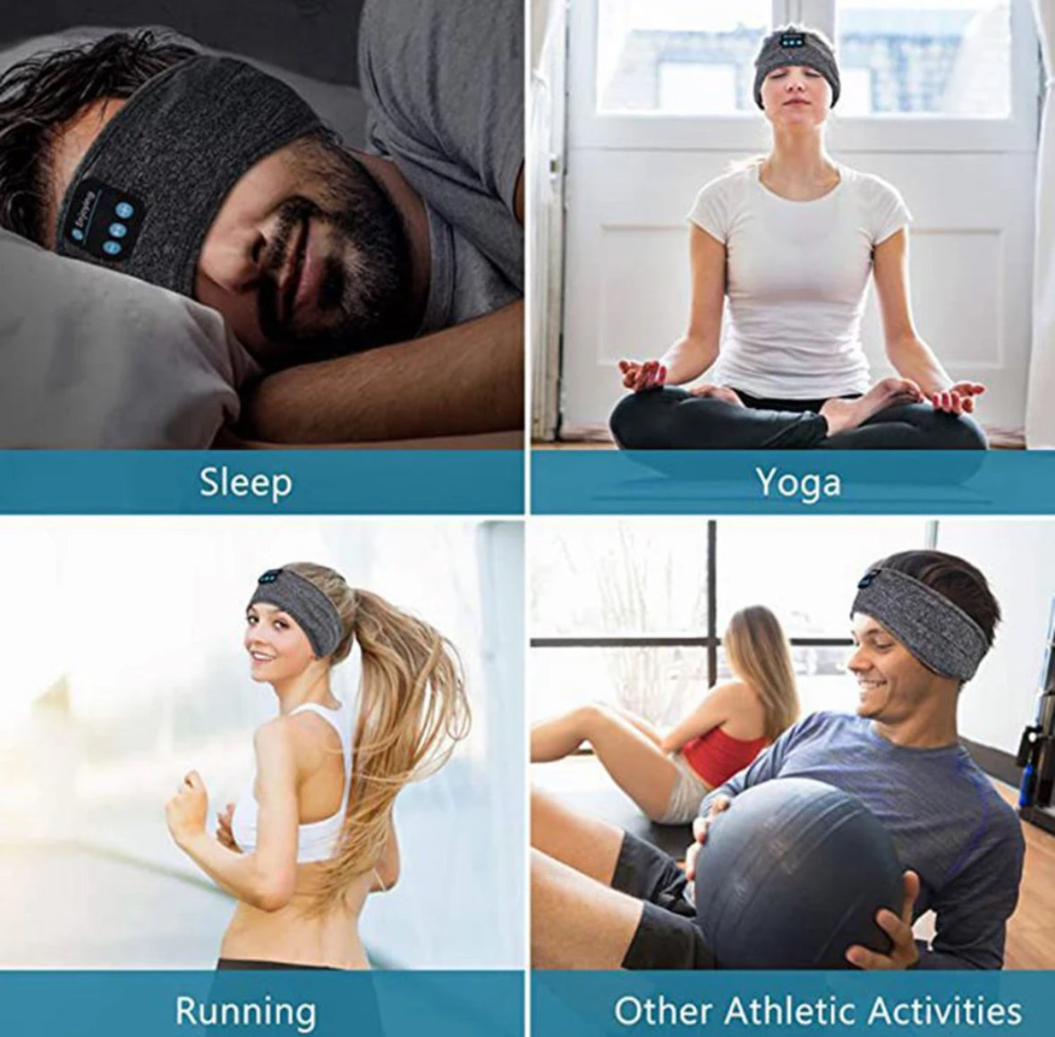 Bluetooth Stirnband mit integrierten Kopfhörern - Sport & Schlaf