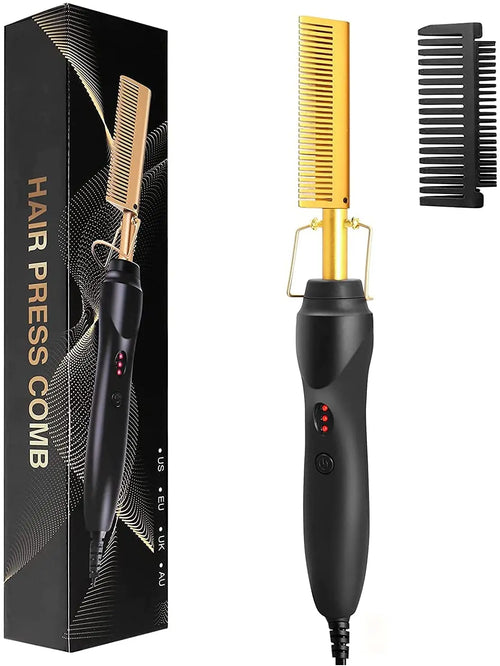 2-in-1 Elektrischer Glättkamm - Hot Comb Hair Straightener für Haar & Bart