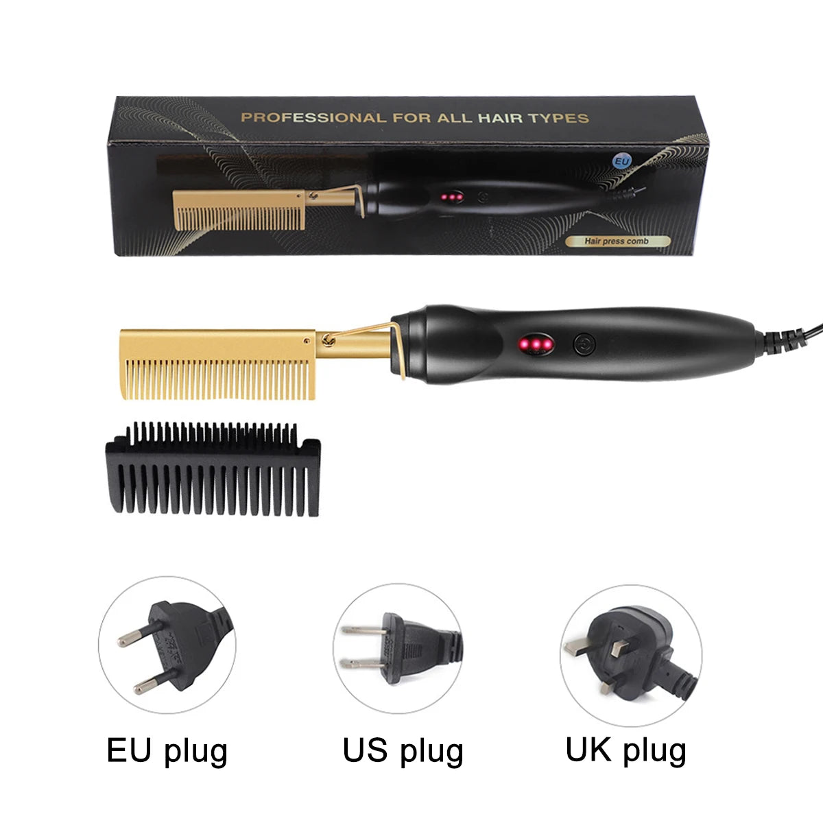 2-in-1 Elektrischer Glättkamm - Hot Comb Hair Straightener für Haar & Bart