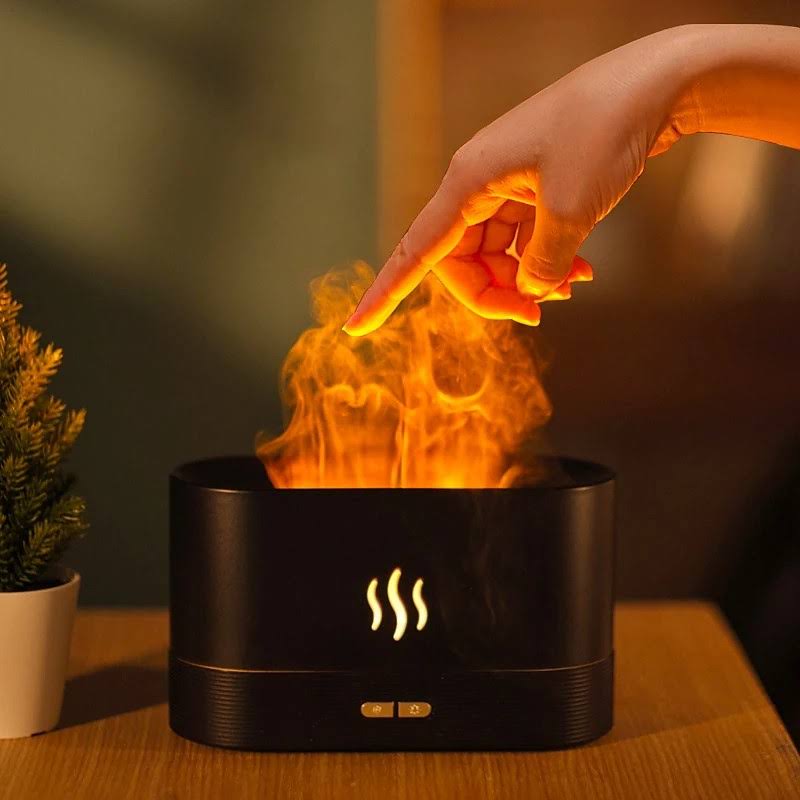 USB Luftbefeuchter mit LED Flammen Optik