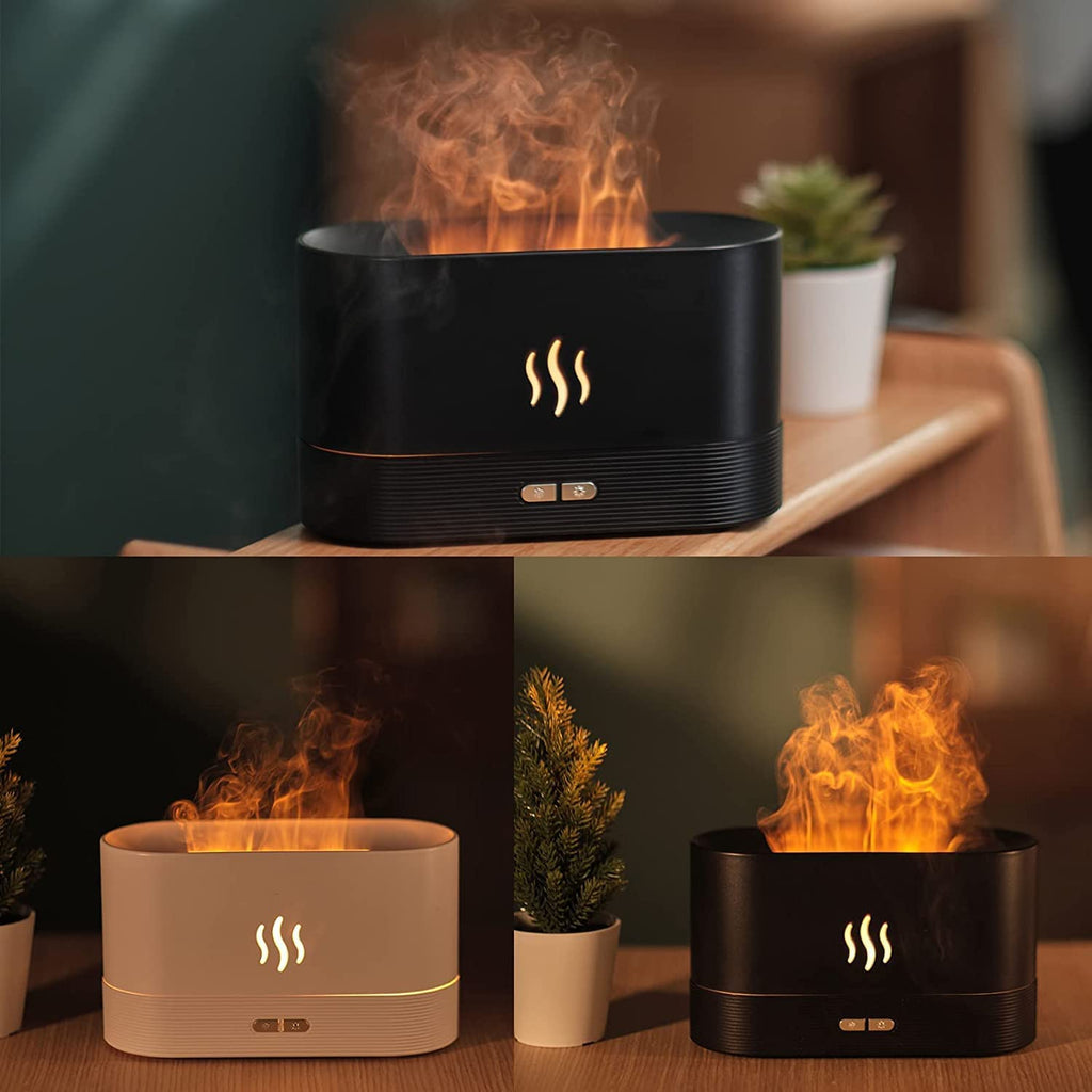 USB Luftbefeuchter mit LED Flammen Optik