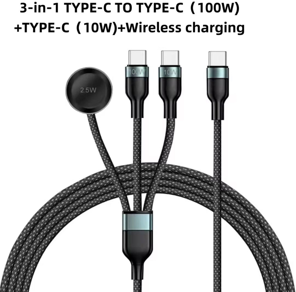 3-in-1 Ladekabel - Strombude.ch Schwarz