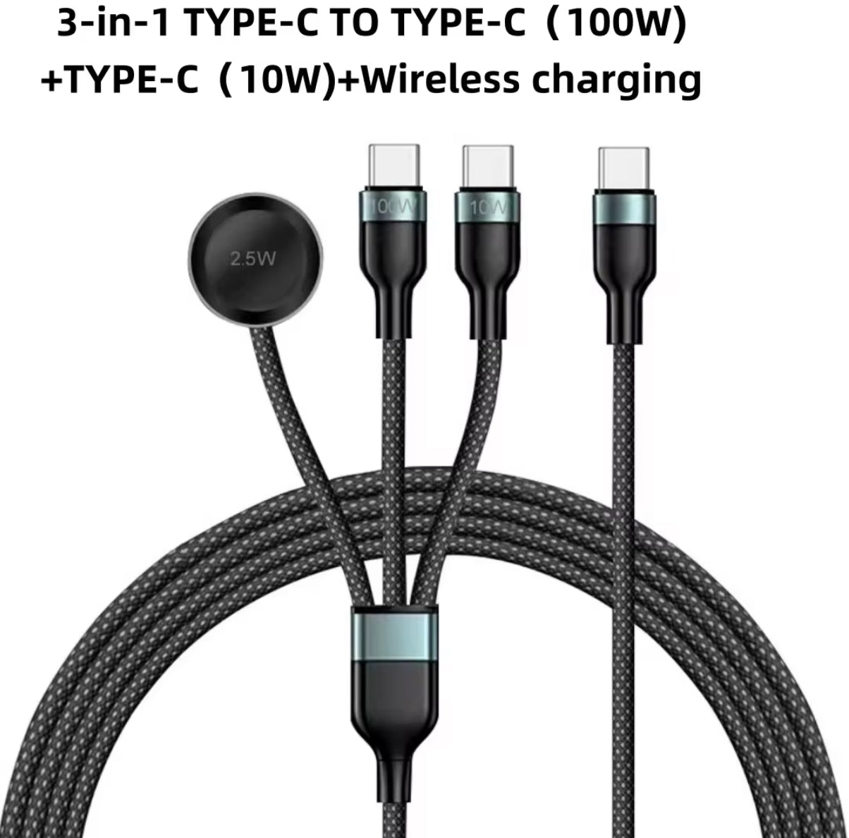 3-in-1 Ladekabel - Strombude.ch Schwarz