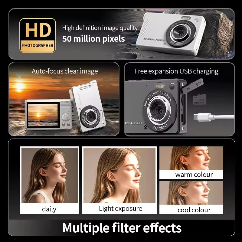 4K Vlogging Digitalkamera mit 16x Zoom - Strombude.ch 32GB-Purple