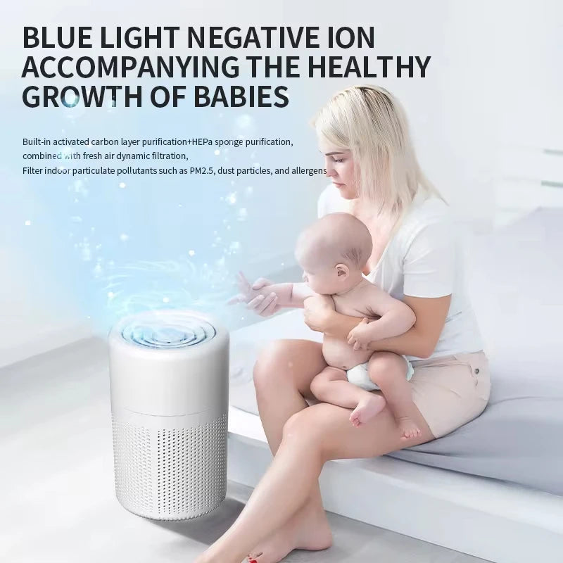 Tragbarer USB-Luftreiniger – Geräuscharm & Aroma-fähig - Strombude.ch Weiss mit 5 Filter