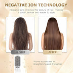5-in-1 Heissluft-Haarkamm mit heisser/kalter Luft, 3 Temperaturstufen, USB – Styling-Tool für Locken & Glätten - Strombude.ch Weiss & Gold