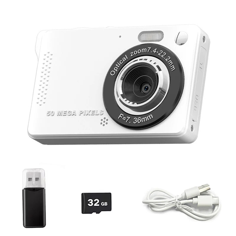 4K Vlogging Digitalkamera mit 16x Zoom - Strombude.ch 32GB-White