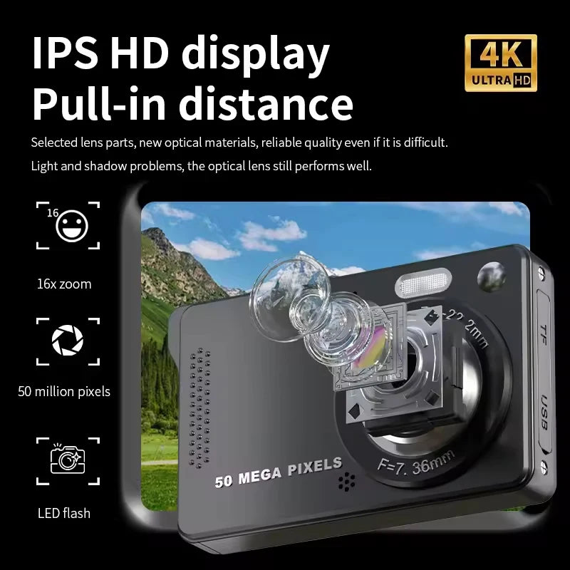 4K Vlogging Digitalkamera mit 16x Zoom - Strombude.ch 32GB-Purple