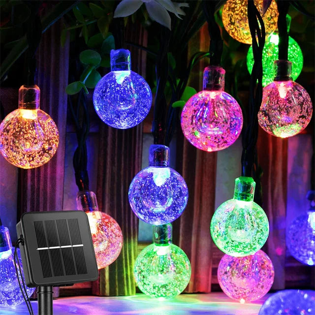 Solar Pavillon Lichterkette – 20/30/50/60 LED, IP65 Wasserdicht, 8 Modi & 800mAh Akku - Strombude.ch Multicolor / 5M 20LEDs