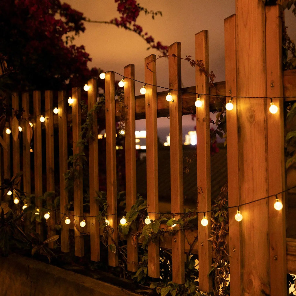 Solar Pavillon Lichterkette – 20/30/50/60 LED, IP65 Wasserdicht, 8 Modi & 800mAh Akku - Strombude.ch Gelb / 5M 20LEDs