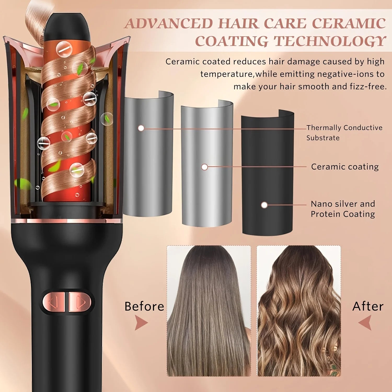 Automatischer Lockenstab - Keramik Rotating Air Curler Magic Hair Styler