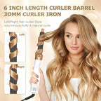 5-in-1 Heissluft-Haarkamm mit heisser/kalter Luft, 3 Temperaturstufen, USB – Styling-Tool für Locken & Glätten - Strombude.ch Weiss & Gold