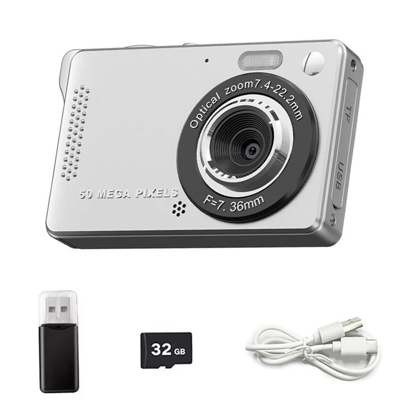 4K Vlogging Digitalkamera mit 16x Zoom - Strombude.ch 32GB-Silver