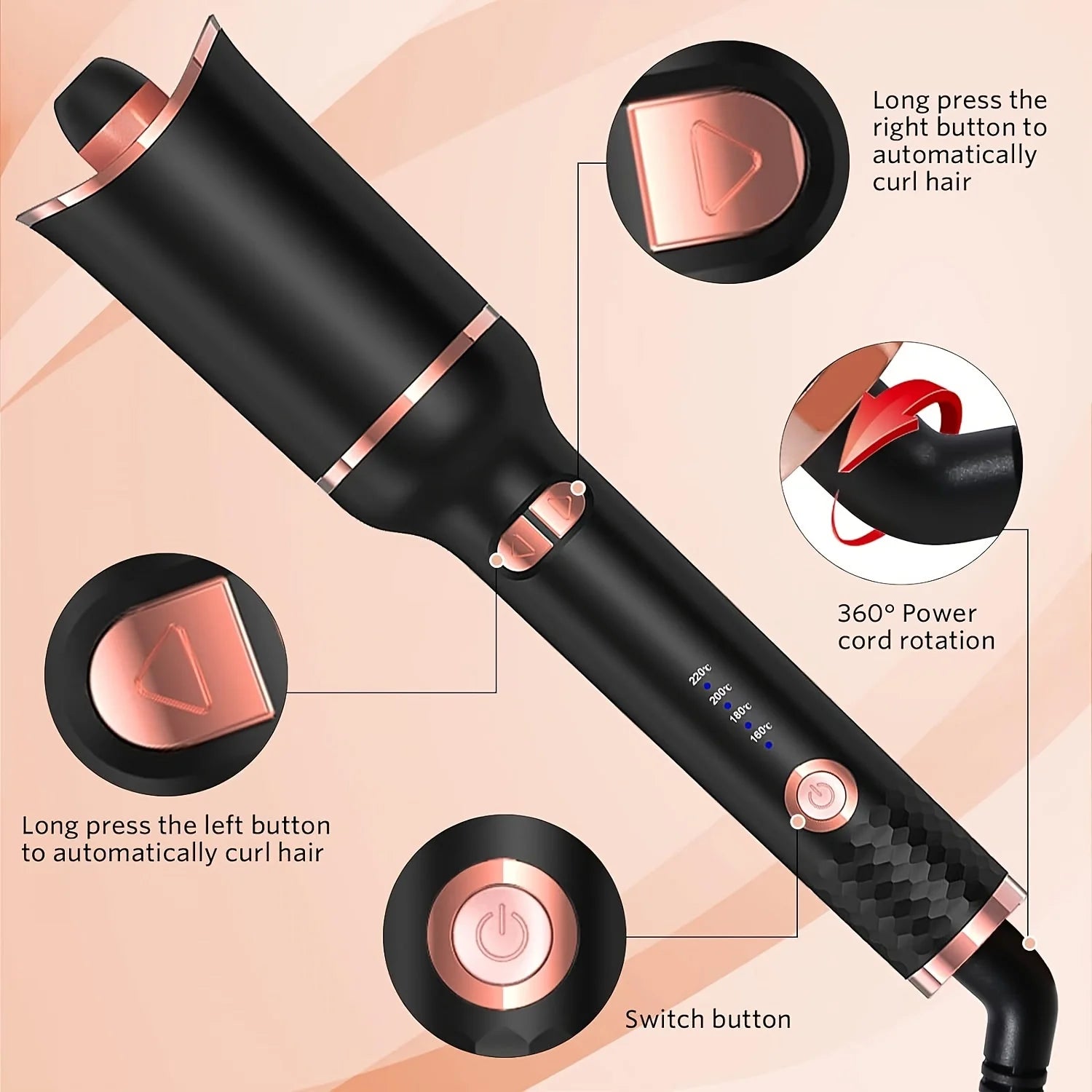 Automatischer Lockenstab - Keramik Rotating Air Curler Magic Hair Styler