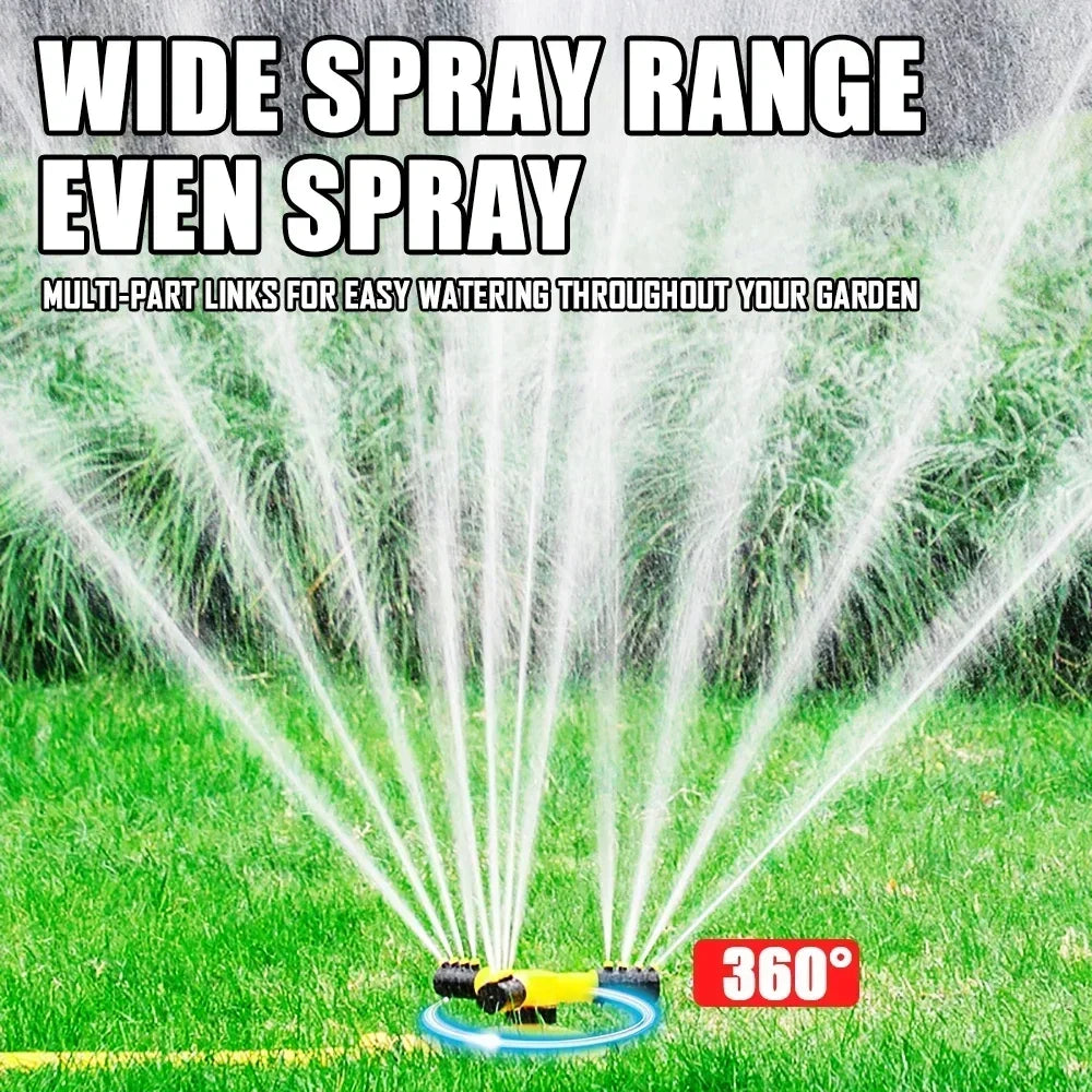 360° Garten-Sprinkler mit 3-Wege-Düsen – Rasenbewässerungssystem mit Anschluss-Set | ABS, Wassersparend & Erweiterbar - Strombude.ch Default Title