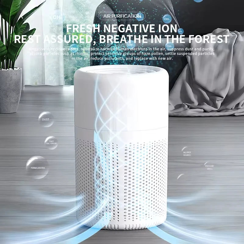 Tragbarer USB-Luftreiniger – Geräuscharm & Aroma-fähig - Strombude.ch Weiss mit 5 Filter