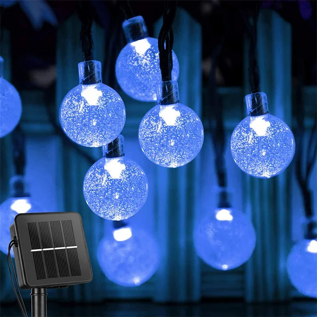 Solar Pavillon Lichterkette – 20/30/50/60 LED, IP65 Wasserdicht, 8 Modi & 800mAh Akku - Strombude.ch Blau / 5M 20LEDs