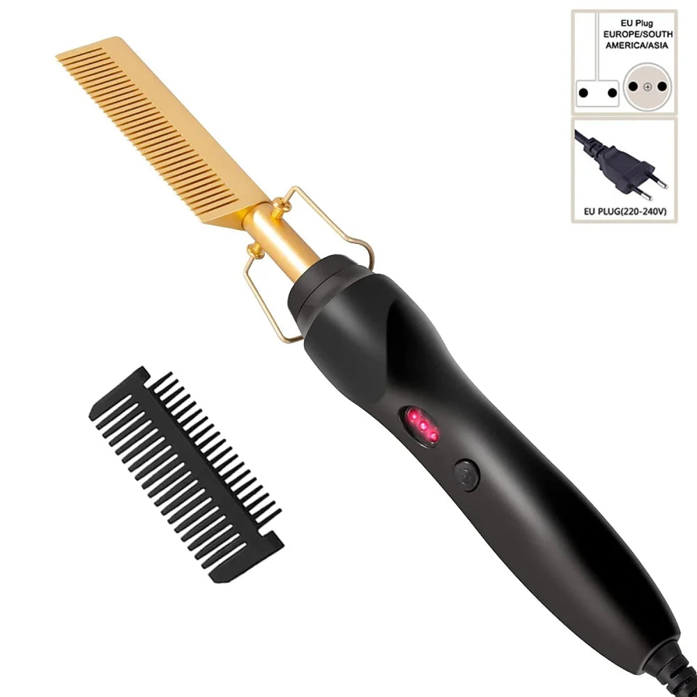 2-in-1 Elektrischer Glättkamm - Hot Comb Hair Straightener für Haar & Bart