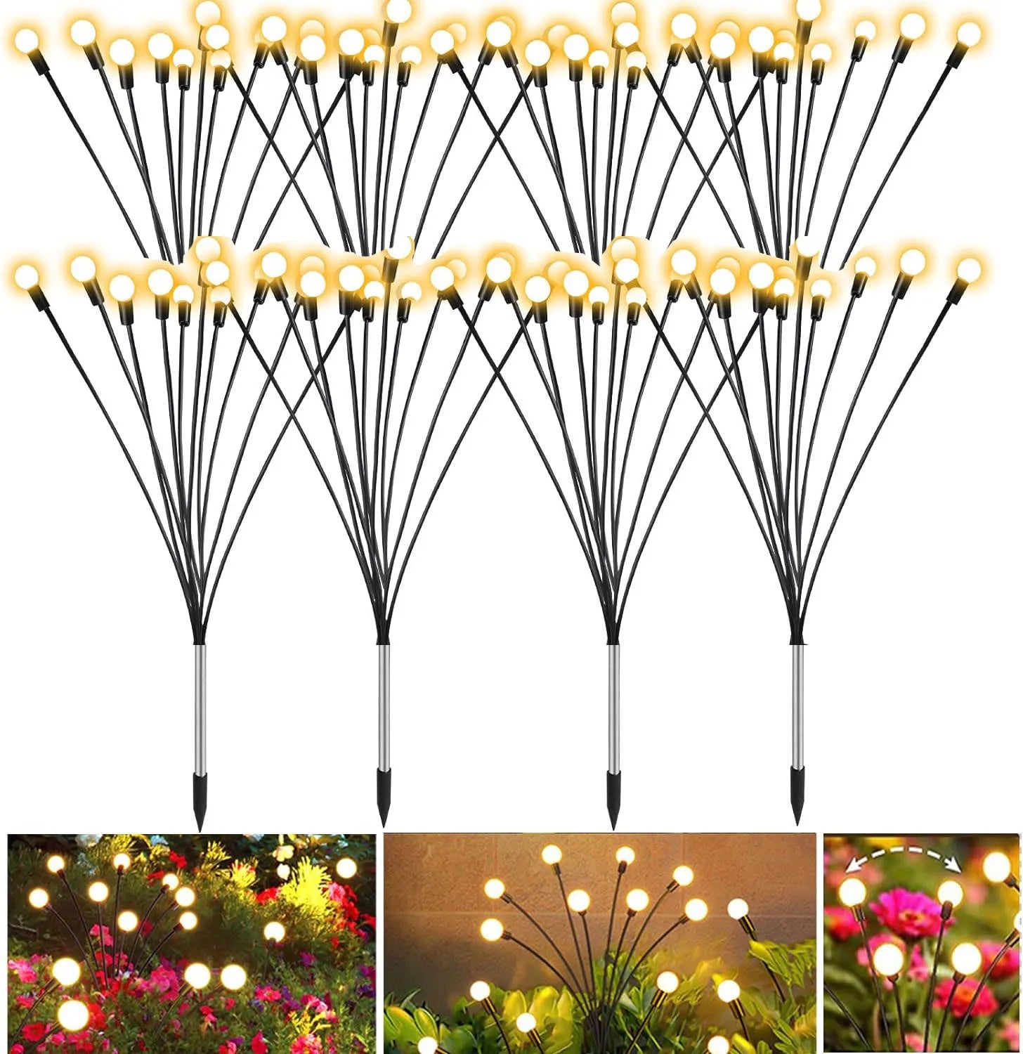 Solar Glühwürmchen – 10x LED Glühwürmchen-Effekt, IP65 Wasserdicht, RGB & Warmweiß - Strombude.ch RGB / 10LED 1PCS