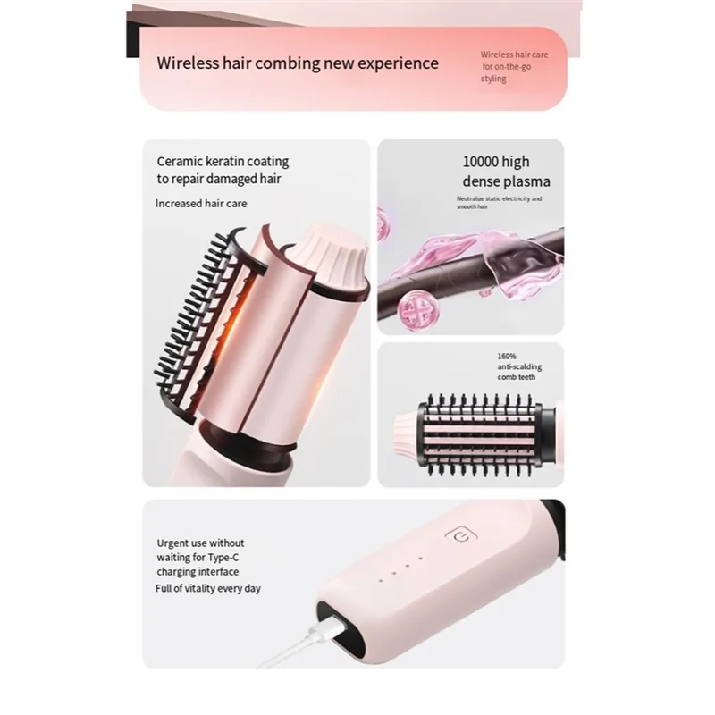 Elektrischer Haarkamm - 2-in-1 Glätten & Locken für lockiges Haar