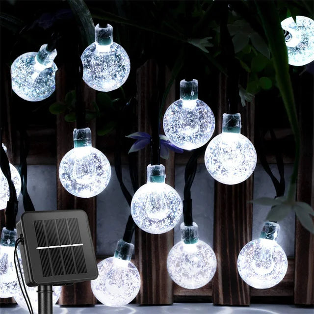 Solar Pavillon Lichterkette – 20/30/50/60 LED, IP65 Wasserdicht, 8 Modi & 800mAh Akku - Strombude.ch Weiss / 5M 20LEDs