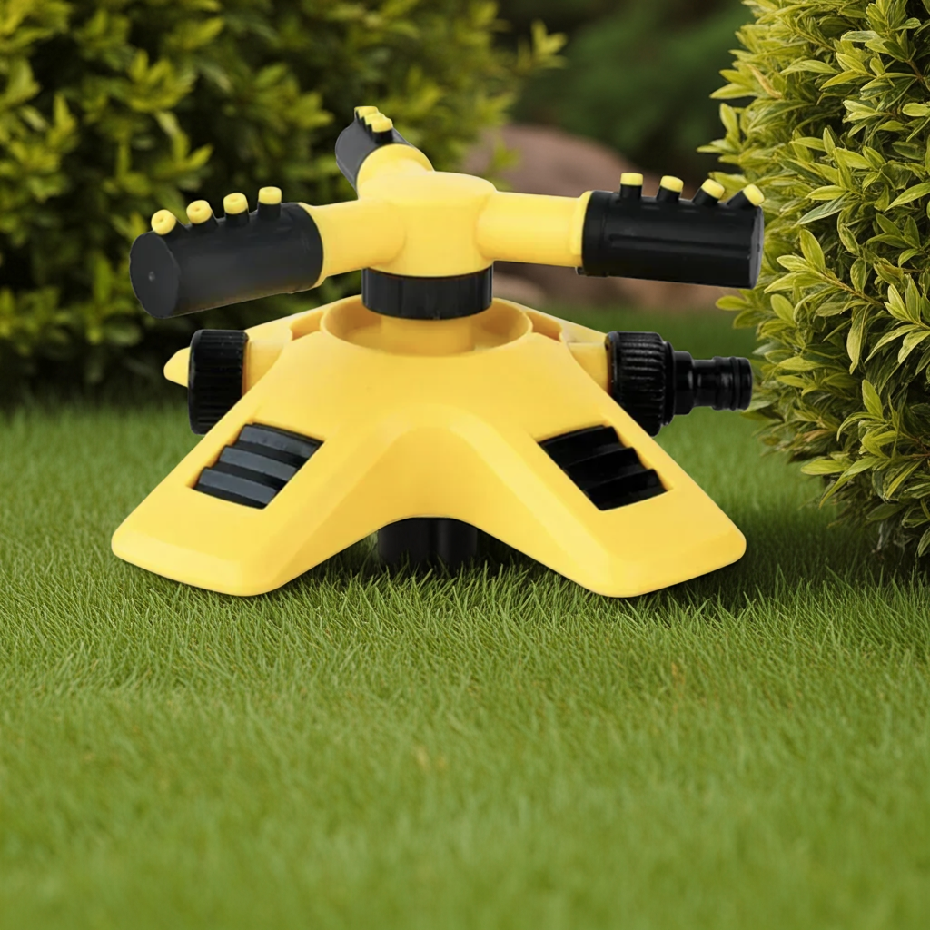 360° Garten-Sprinkler mit 3-Wege-Düsen – Rasenbewässerungssystem mit Anschluss-Set | ABS, Wassersparend & Erweiterbar - Strombude.ch Default Title
